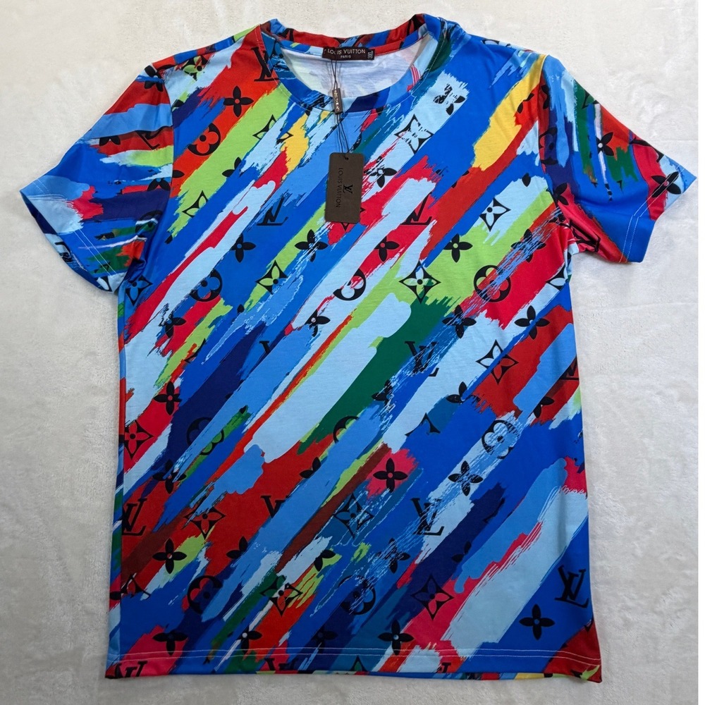 Multicolor Monogram Brushstroke T-Shirt Men 3XL New